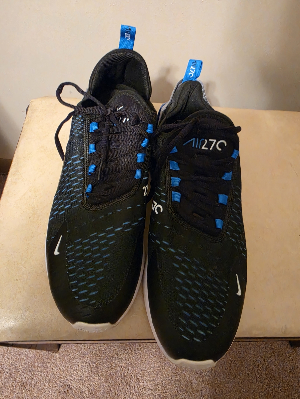 Nike Men’s Black & Blue Air 270 Lightweight Sneakers